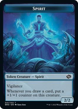 Spirit Token trading card from The Brothers' War Spirit Token - The Brothers' War Magic: The Gathering trading card