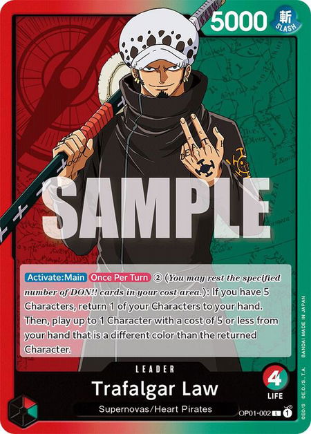 Trafalgar Law (002) - Romance Dawn One Piece trading card