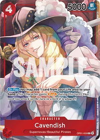 Cavendish (Box Topper) - Romance Dawn (OP01) #OP01-008 - Common One Piece Trading Card