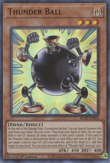 Thunder Ball - Battles of Legend: Crystal Revenge YuGiOh trading card
