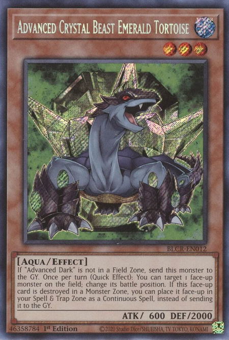 Advanced Crystal Beast Emerald Tortoise - Battles of Legend: Crystal Revenge YuGiOh trading card