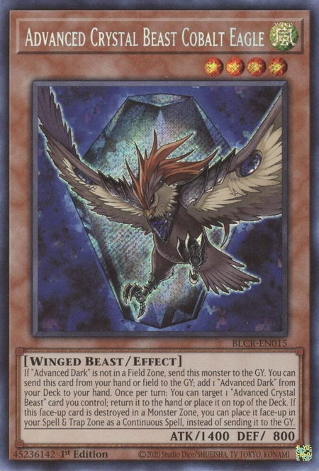 Advanced Crystal Beast Cobalt Eagle - Battles of Legend: Crystal Revenge YuGiOh trading card