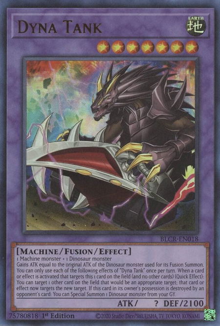 Dyna Tank - Battles of Legend: Crystal Revenge YuGiOh trading card