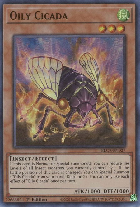 Oily Cicada - Battles of Legend: Crystal Revenge YuGiOh trading card