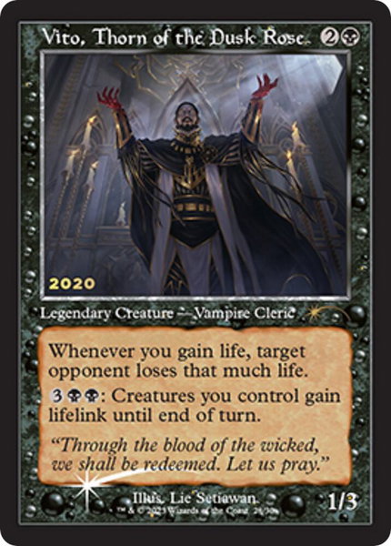 Vito, Thorn of the Dusk Rose trading card from 30th Anniversary Promos Vito, Thorn of the Dusk Rose - 30th Anniversary Promos Magic: The Gathering trading card