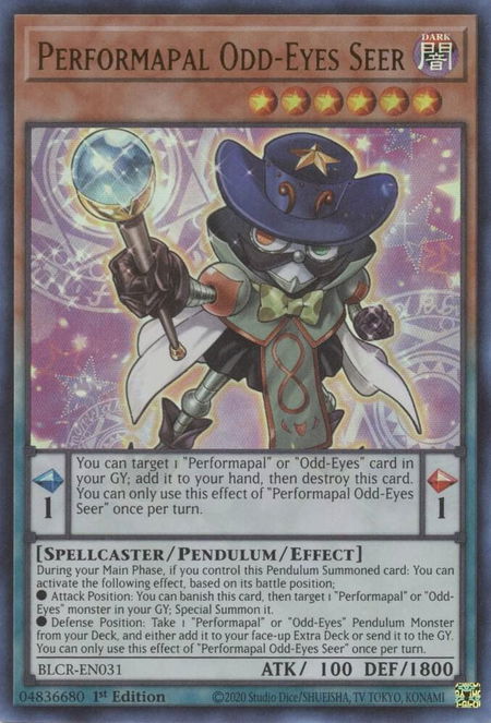 Performapal Odd-Eyes Seer - Battles of Legend: Crystal Revenge YuGiOh trading card