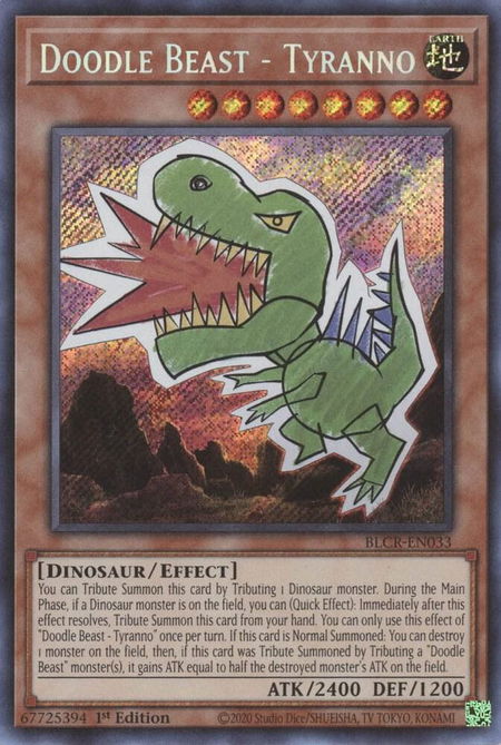 Doodle Beast - Tyranno - Battles of Legend: Crystal Revenge YuGiOh trading card