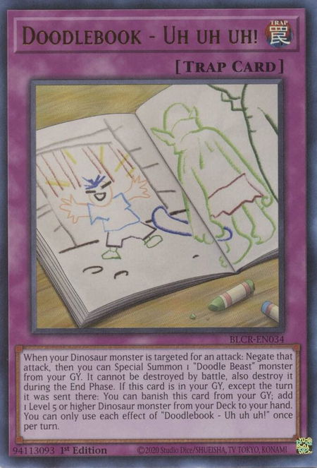 Doodlebook - Uh uh uh! - Battles of Legend: Crystal Revenge YuGiOh trading card