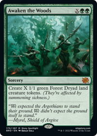 Awaken the Woods - Promo Pack: The Brothers' War (PPBRO) #170p - Mythic Magic: The Gathering Trading Card