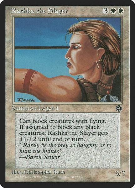 Rashka the Slayer - Homelands Magic: The Gathering trading card