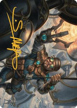 Powerstone Engineer Art Card (Gold-Stamped Signature) trading card from Art Series: The Brothers' War Powerstone Engineer Art Card (Gold-Stamped Signature) - Art Series: The Brothers' War Magic: The Gathering trading card