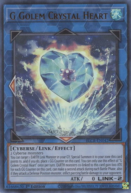 G Golem Crystal Heart - Battles of Legend: Crystal Revenge YuGiOh trading card