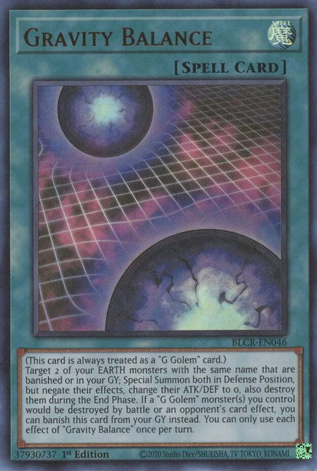 Gravity Balance - Battles of Legend: Crystal Revenge YuGiOh trading card