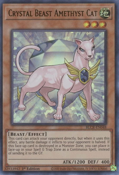 Crystal Beast Amethyst Cat - Battles of Legend: Crystal Revenge YuGiOh trading card
