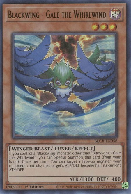 Blackwing - Gale the Whirlwind - Battles of Legend: Crystal Revenge YuGiOh trading card