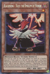 Blackwing - Vayu the Emblem of Honor - Battles of Legend: Crystal Revenge (BLCR) #BLCR-EN060 - Secret Rare YuGiOh Trading Card