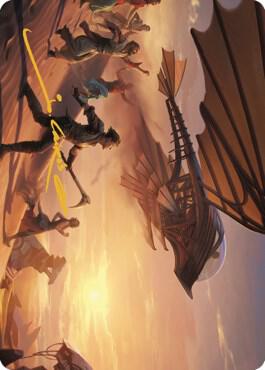 Take Flight Art Card (Gold-Stamped Signature) trading card from Art Series: The Brothers' War Take Flight Art Card (Gold-Stamped Signature) - Art Series: The Brothers' War Magic: The Gathering trading card