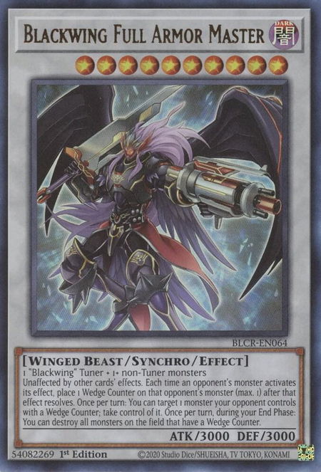 Blackwing Full Armor Master - Battles of Legend: Crystal Revenge YuGiOh trading card