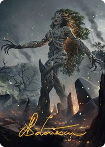 Titania, Gaea Incarnate Art Card (Gold-Stamped Signature) - Art Series: The Brothers' War (ASBRO) #27 - Special Magic: The Gathering Trading Card