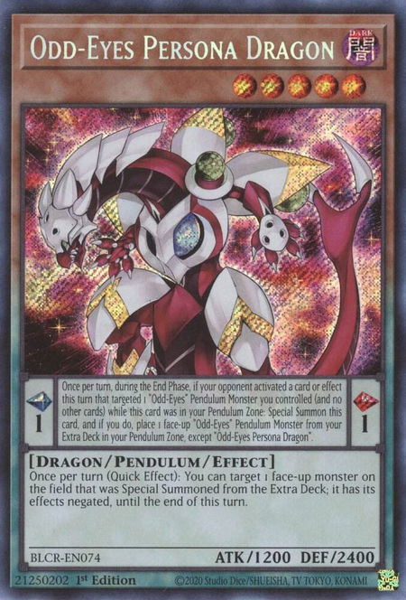 Odd-Eyes Persona Dragon - Battles of Legend: Crystal Revenge YuGiOh trading card