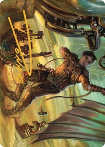 Mishra, Excavation Prodigy Art Card (Gold-Stamped Signature) - Art Series: The Brothers' War (ASBRO) #36 - Special Magic: The Gathering Trading Card