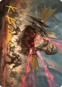 Liberator, Urza's Battlethopter Art Card (Gold-Stamped Signature) - Art Series: The Brothers' War (ASBRO) #44 - Special Magic: The Gathering Trading Card