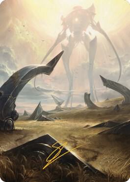 Plains (47) Art Card (Gold-Stamped Signature) trading card from Art Series: The Brothers' War Plains (47) Art Card (Gold-Stamped Signature) - Art Series: The Brothers' War Magic: The Gathering trading card