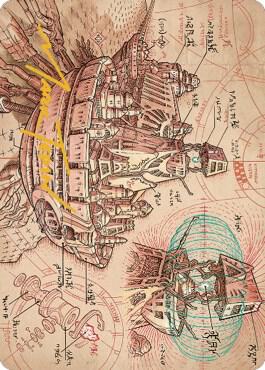 Defense Grid Art Card (Gold-Stamped Signature) trading card from Art Series: The Brothers' War Defense Grid Art Card (Gold-Stamped Signature) - Art Series: The Brothers' War Magic: The Gathering trading card