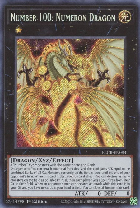 Number 100: Numeron Dragon - Battles of Legend: Crystal Revenge YuGiOh trading card