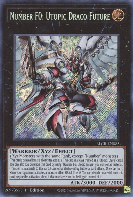 Number F0: Utopic Draco Future - Battles of Legend: Crystal Revenge YuGiOh trading card