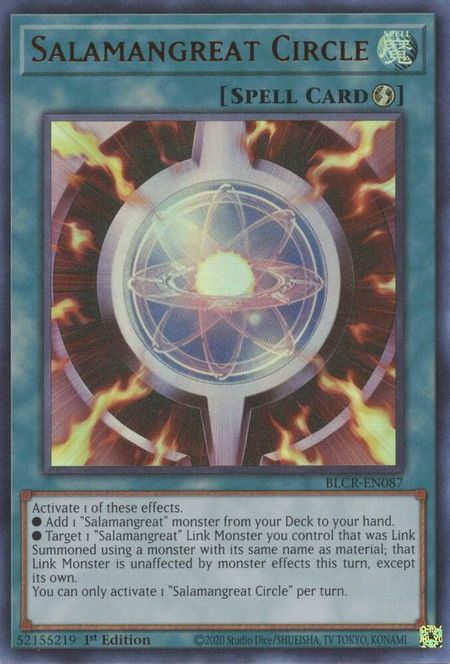Salamangreat Circle - Battles of Legend: Crystal Revenge YuGiOh trading card