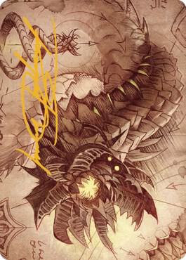 Wurmcoil Engine Art Card (Gold-Stamped Signature) - Art Series: The Brothers' War Magic: The Gathering trading card