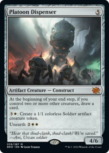 Platoon Dispenser trading card from Promo Pack: The Brothers' War Platoon Dispenser - Promo Pack: The Brothers' War Magic: The Gathering trading card