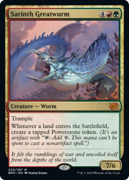 Sarinth Greatwurm - Promo Pack: The Brothers' War Magic: The Gathering trading card
