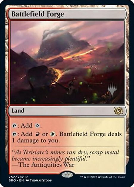 Battlefield Forge trading card from Promo Pack: The Brothers' War Battlefield Forge - Promo Pack: The Brothers' War Magic: The Gathering trading card