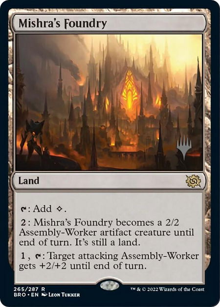 Mishra's Foundry trading card from Promo Pack: The Brothers' War Mishra's Foundry - Promo Pack: The Brothers' War Magic: The Gathering trading card