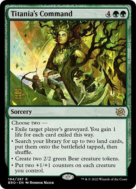 Titania's Command - Prerelease Cards Magic: The Gathering trading card