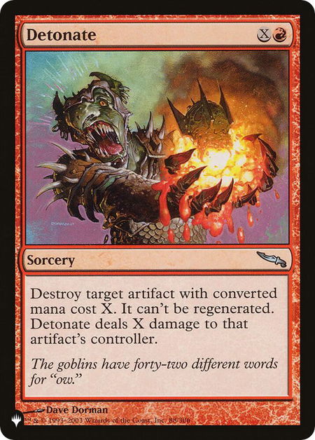 Detonate - The List Reprints Magic: The Gathering trading card