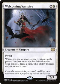 Welcoming Vampire - Promo Pack: The Brothers' War (PPBRO) #46p - Rare Magic: The Gathering Trading Card