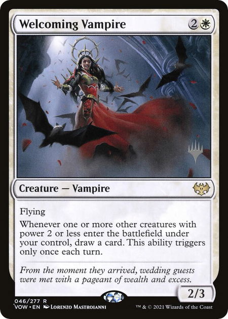 Welcoming Vampire - Promo Pack: The Brothers' War Magic: The Gathering trading card