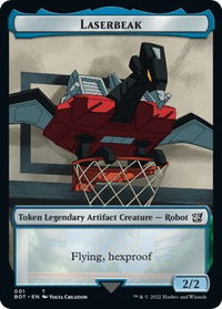 Laserbeak Token - Universes Beyond: Transformers (BOT) #1 - Token Magic: The Gathering Trading Card