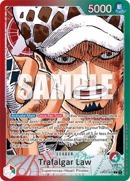Trafalgar Law (002) (Parallel) - Romance Dawn One Piece trading card