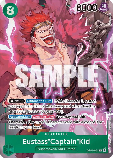 Eustass"Captain"Kid (Parallel) - Romance Dawn One Piece trading card