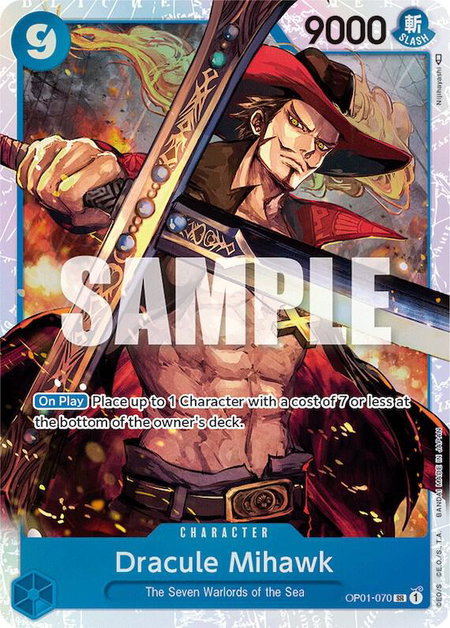 Dracule Mihawk - Romance Dawn One Piece trading card