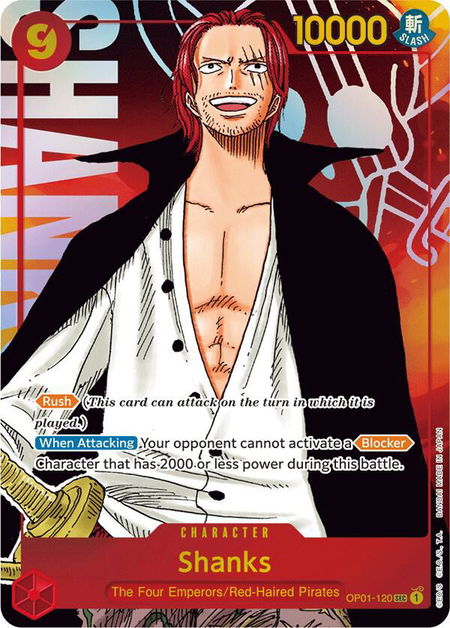 Shanks (Parallel) - Romance Dawn One Piece trading card