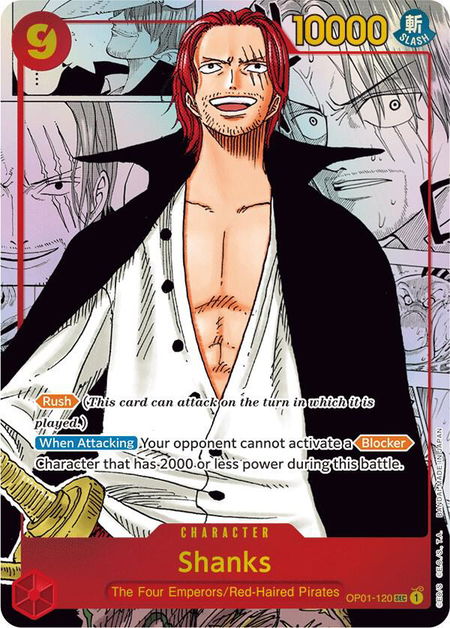Shanks (Parallel) (Manga) (Alternate Art) - Romance Dawn One Piece trading card