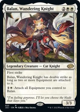 Balan, Wandering Knight trading card from Jumpstart 2022 Balan, Wandering Knight - Jumpstart 2022 Magic: The Gathering trading card