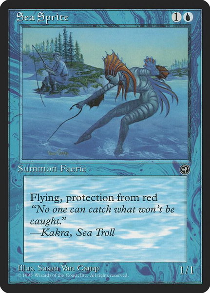 Sea Sprite trading card from Homelands Sea Sprite - Homelands Magic: The Gathering trading card