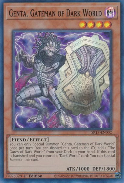 Genta, Gateman of Dark World trading card from Structure Deck: Dark World Genta, Gateman of Dark World - Structure Deck: Dark World YuGiOh trading card