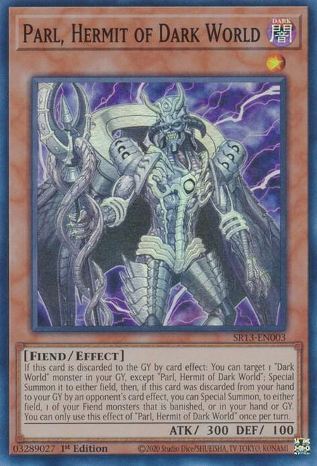 Parl, Hermit of Dark World trading card from Structure Deck: Dark World Parl, Hermit of Dark World - Structure Deck: Dark World YuGiOh trading card